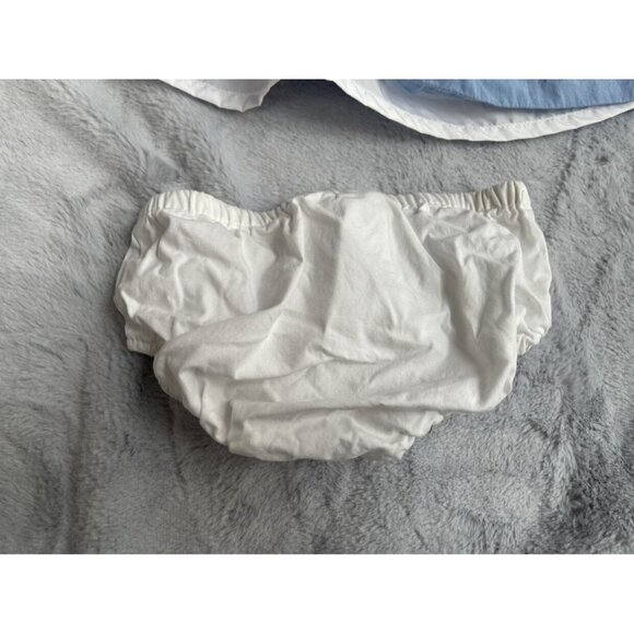 Carters Baby Girls Blue & White Striped Dress With Pink Bow & Bloomer Set - Picture 7 of 7